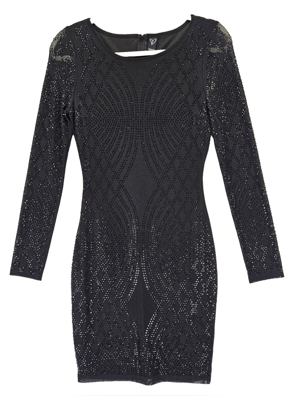 Windsor Black Long-Sleeve Sequin Bodycon Dress